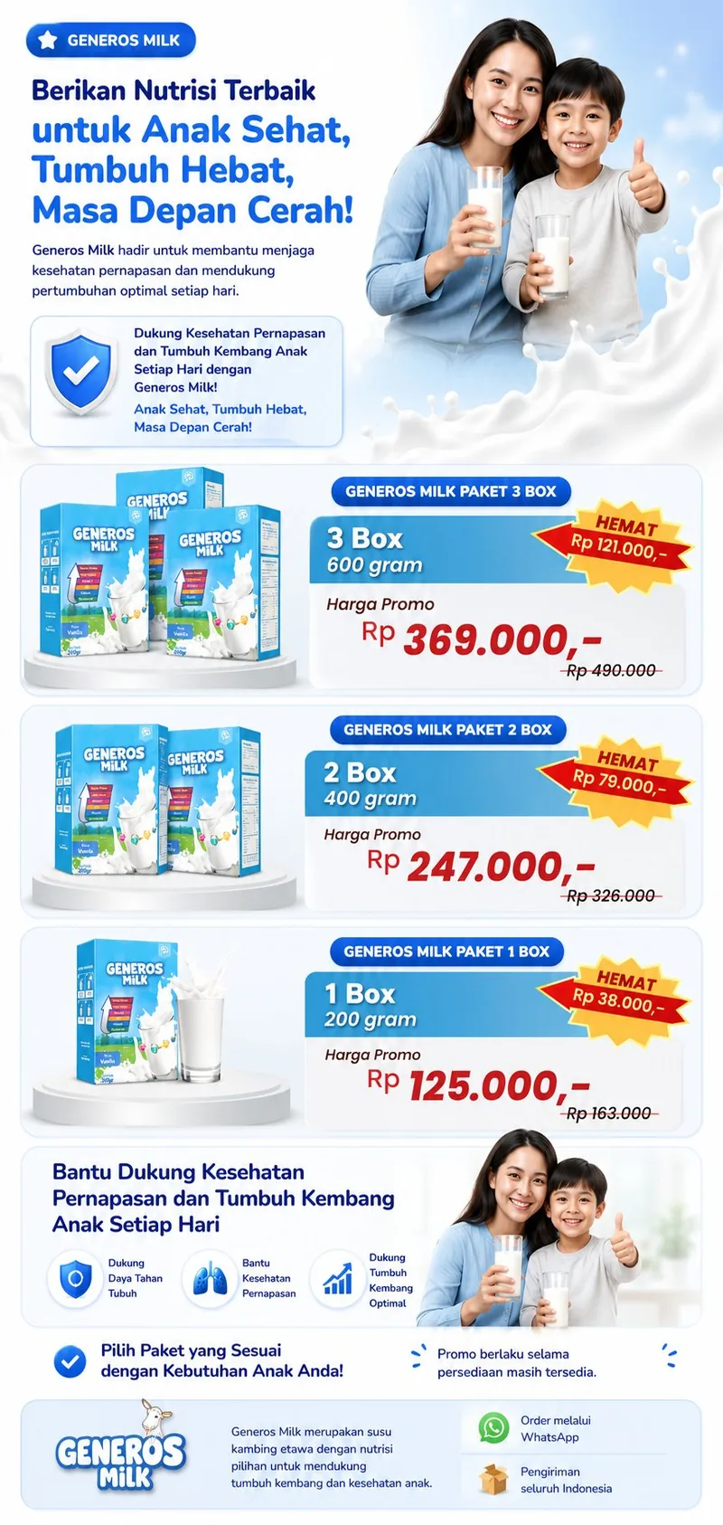 Generos Milk – Paket Harga: 1 Box, 2 Box, 3 Box dengan Harga Promo